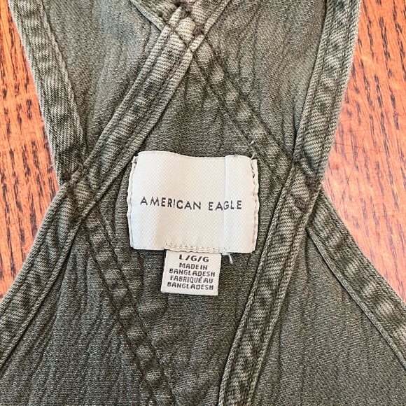 American Eagle Green Shortalls, Size Large. - Picture 3 of 4